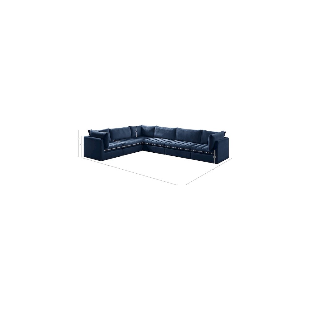Jacob Navy Velvet Modular Sectional