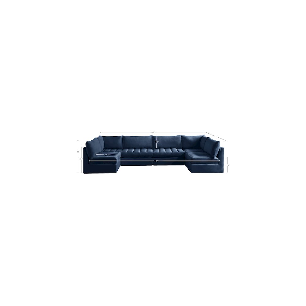 Jacob Navy Velvet Modular Sectional
