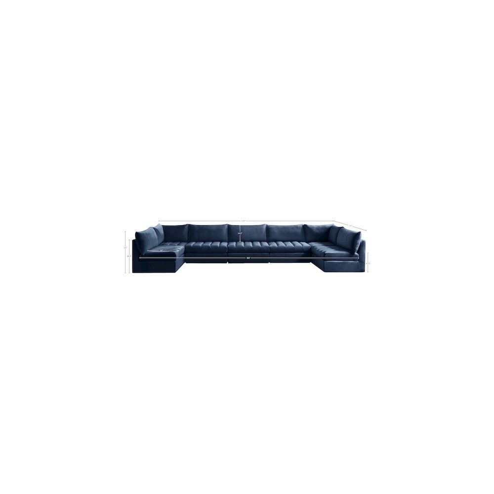 Jacob Navy Velvet Modular Sectional