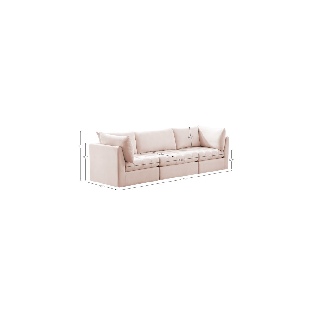Jacob Pink Velvet Modular Sofa