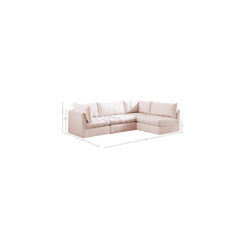 Jacob Pink Velvet Modular Sectional