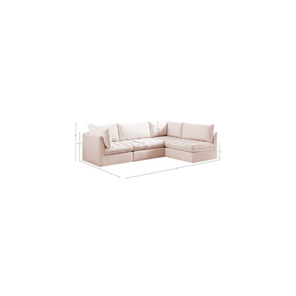 Jacob Pink Velvet Modular Sectional