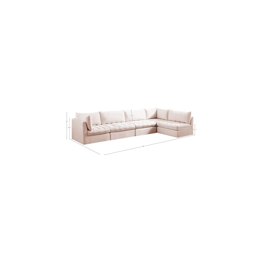 Jacob Pink Velvet Modular Sectional