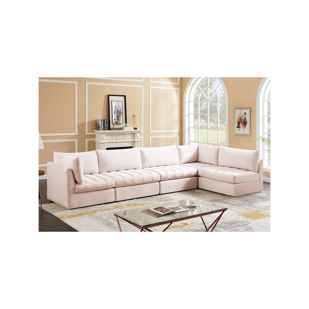 Jacob Pink Velvet Modular Sectional