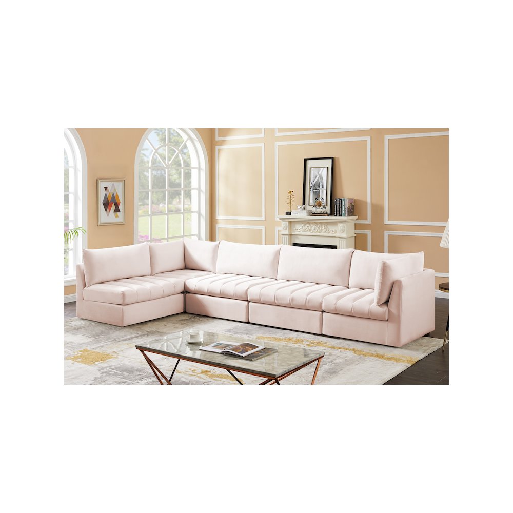 Jacob Pink Velvet Modular Sectional