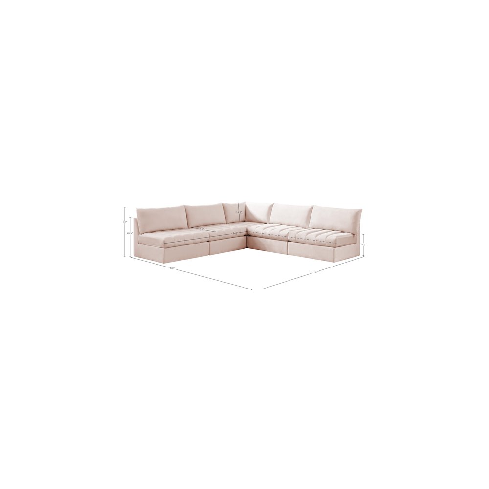 Jacob Pink Velvet Modular Sectional