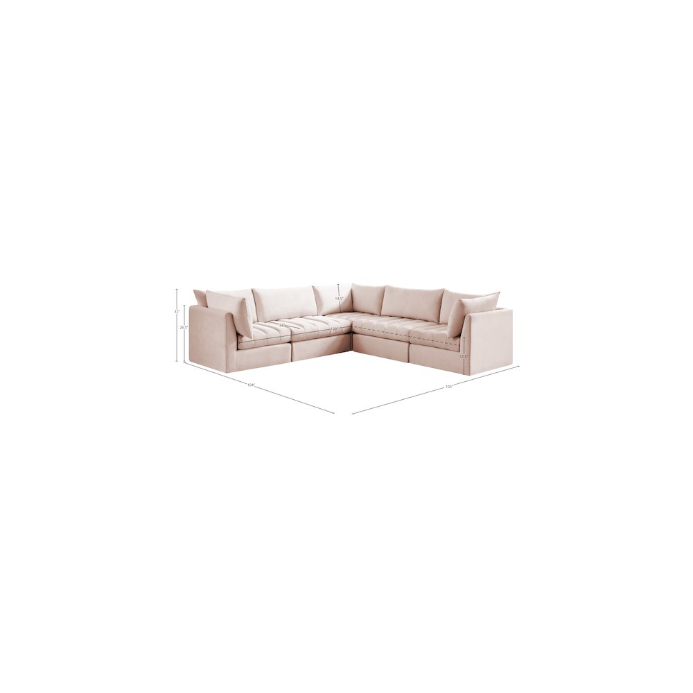 Jacob Pink Velvet Modular Sectional