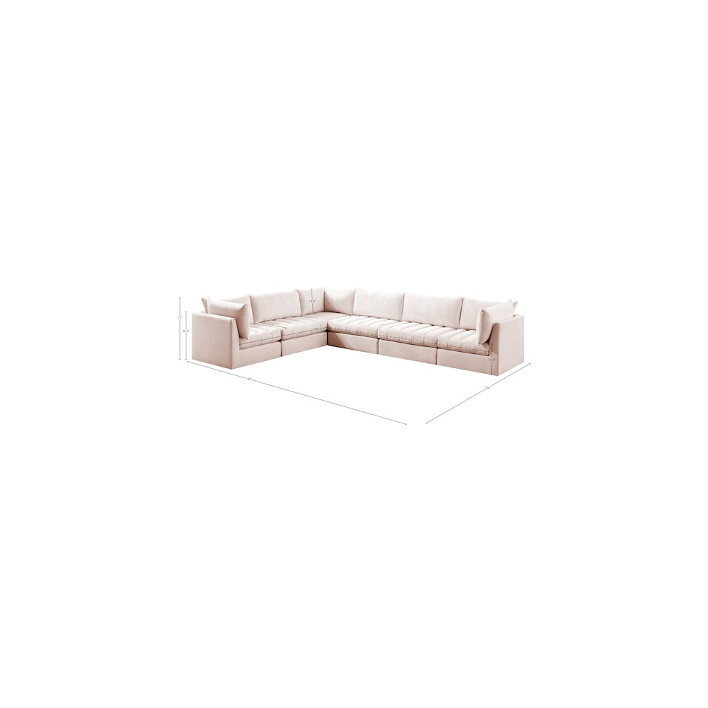 Jacob Pink Velvet Modular Sectional