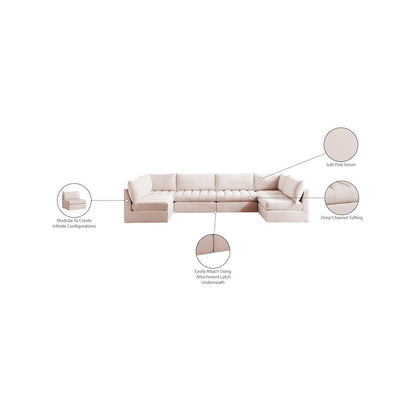 Jacob Pink Velvet Modular Sectional