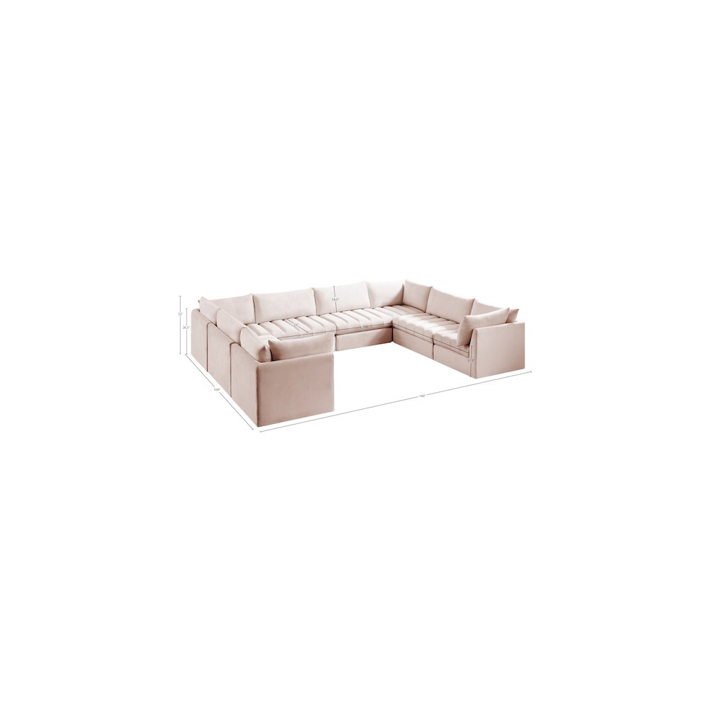 Jacob Pink Velvet Modular Sectional