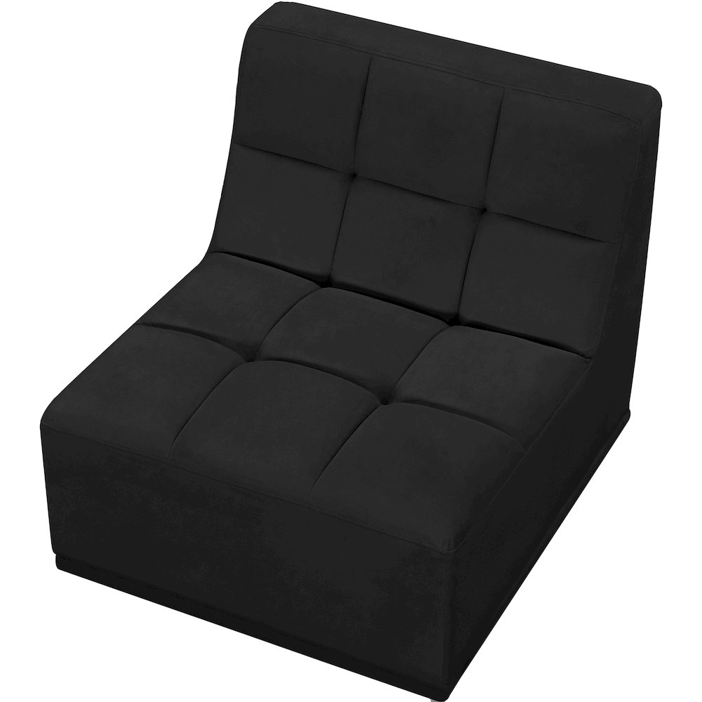 Relax Black Velvet Armless Chair