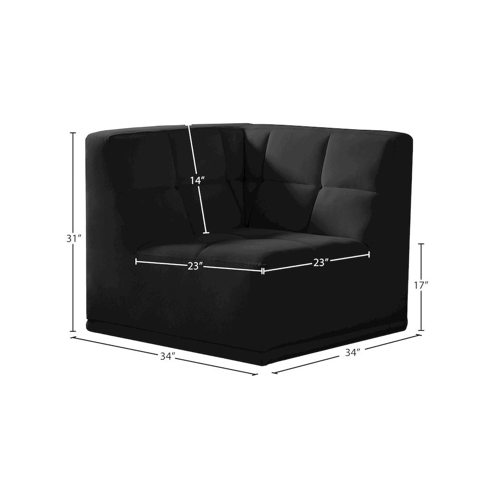 Relax Black Velvet Corner Chair