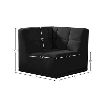 Relax Black Velvet Corner Chair