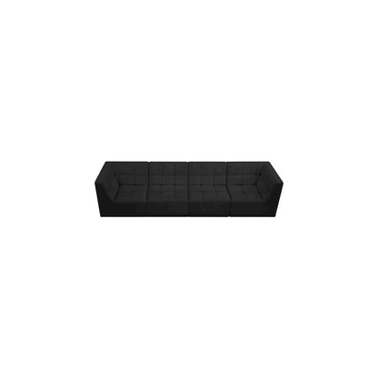 Relax Black Velvet Modular Sofa