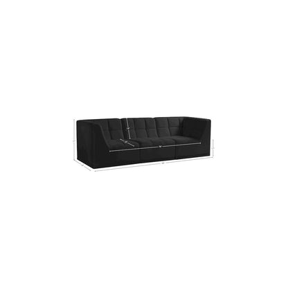 Relax Black Velvet Modular Sofa