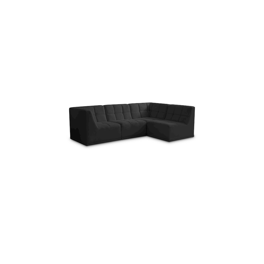 Relax Black Velvet Modular Sectional