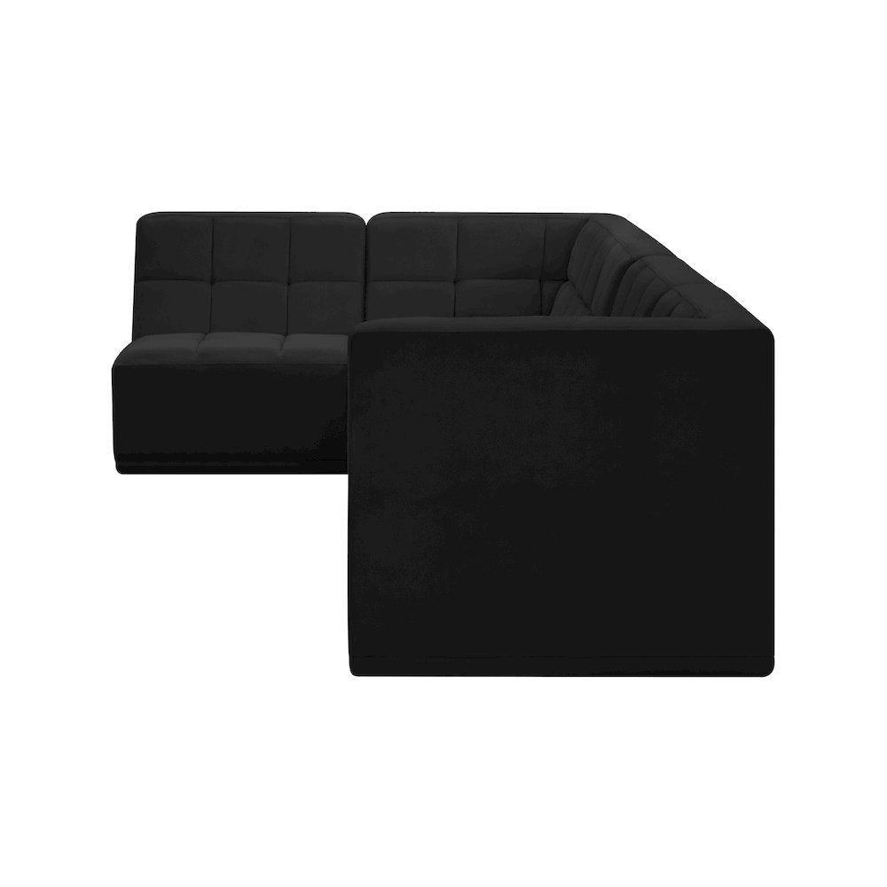 Relax Black Velvet Modular Sectional