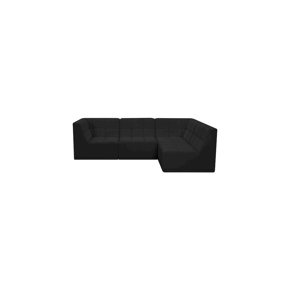 Relax Black Velvet Modular Sectional