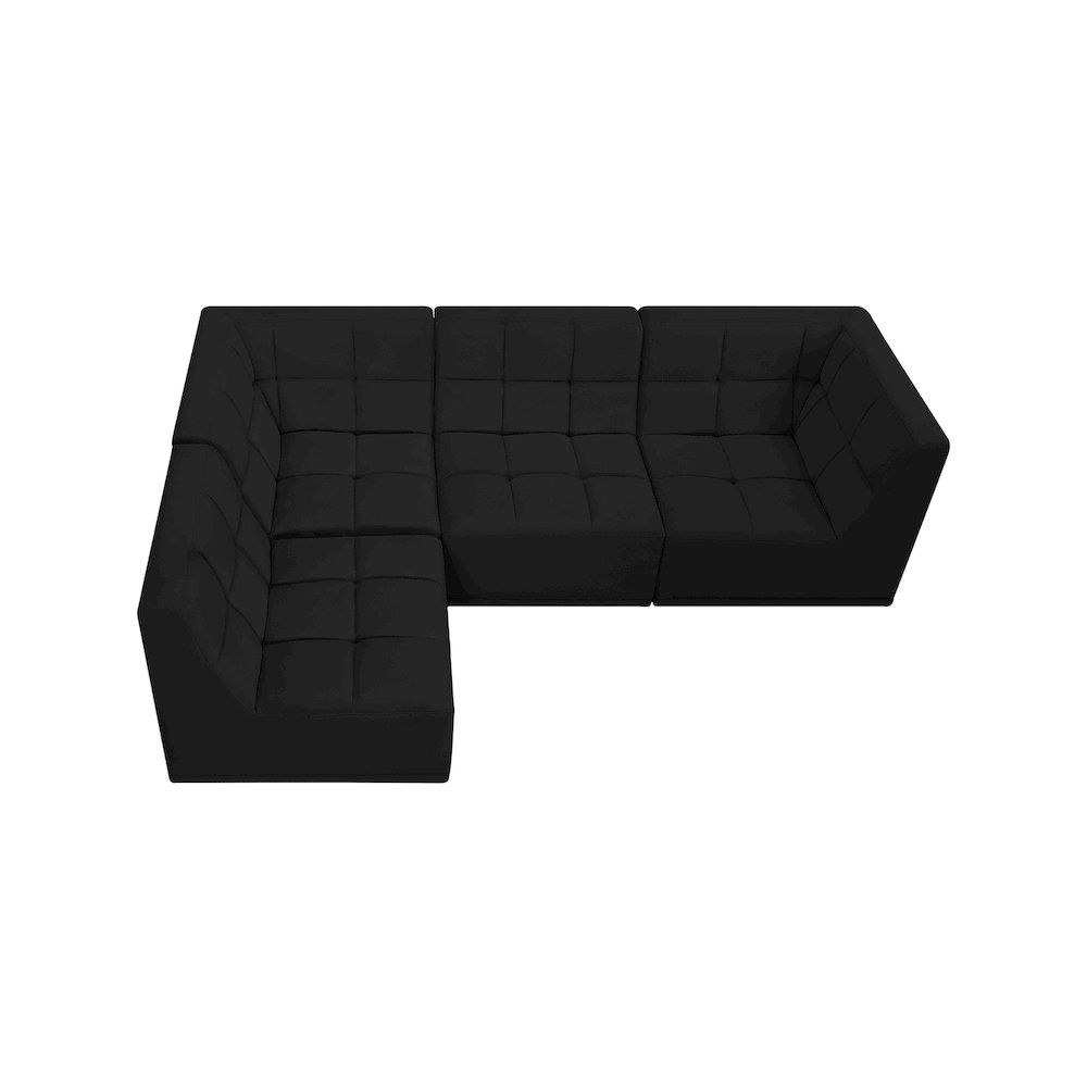 Relax Black Velvet Modular Sectional