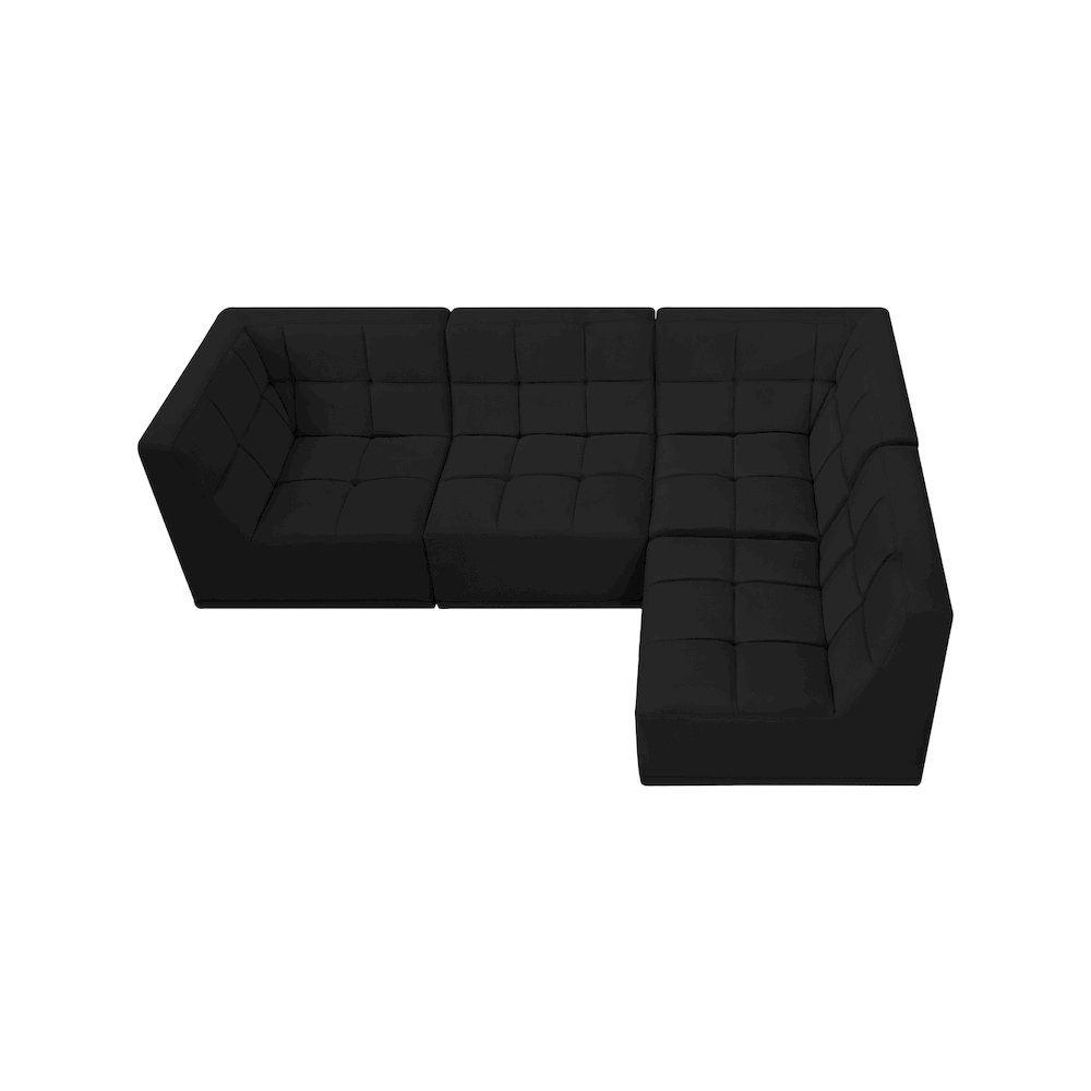 Relax Black Velvet Modular Sectional