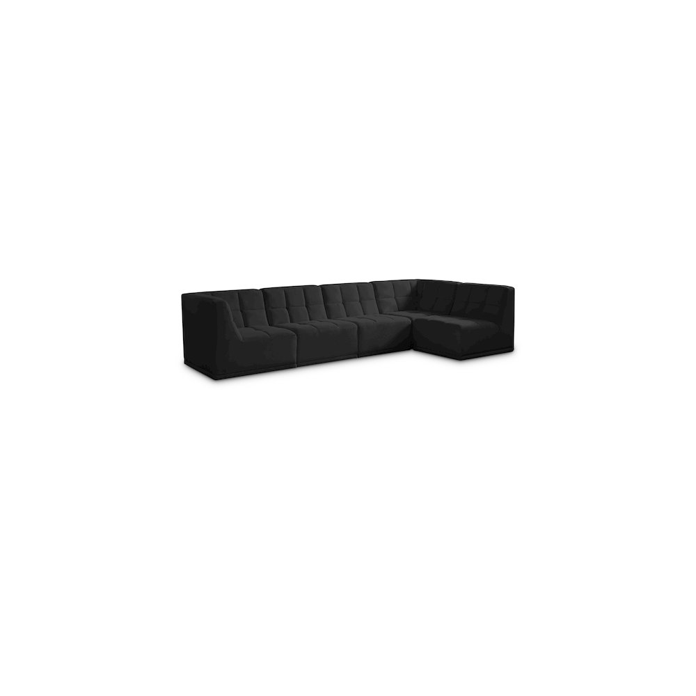 Relax Black Velvet Modular Sectional