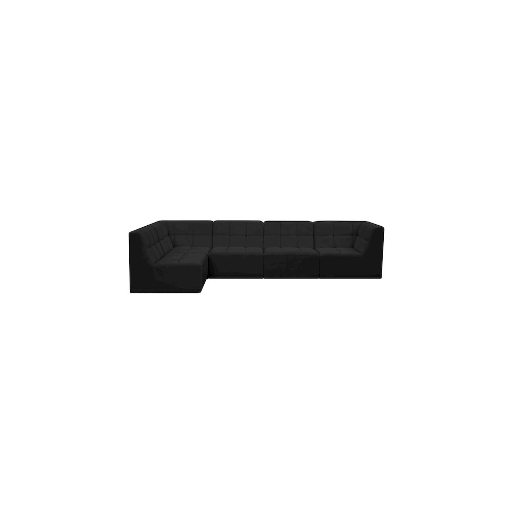Relax Black Velvet Modular Sectional