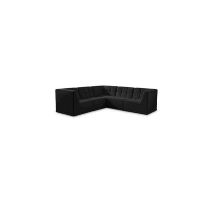 Relax Black Velvet Modular Sectional