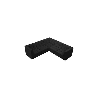 Relax Black Velvet Modular Sectional