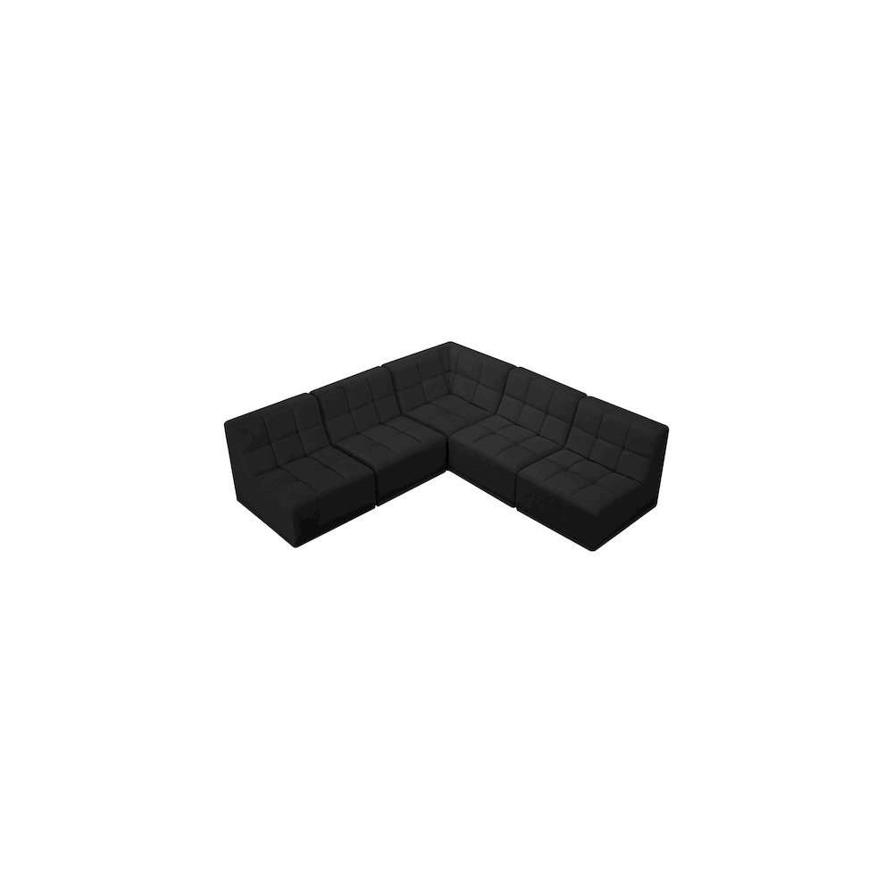 Relax Black Velvet Modular Sectional