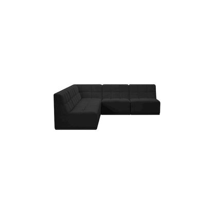 Relax Black Velvet Modular Sectional