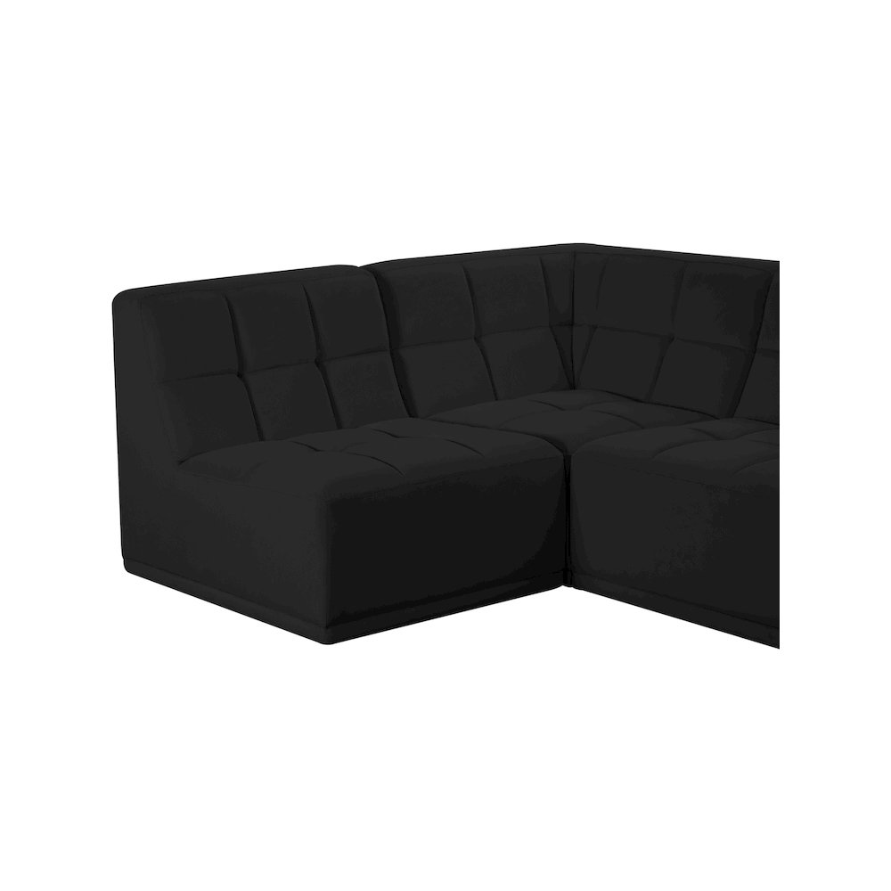 Relax Black Velvet Modular Sectional