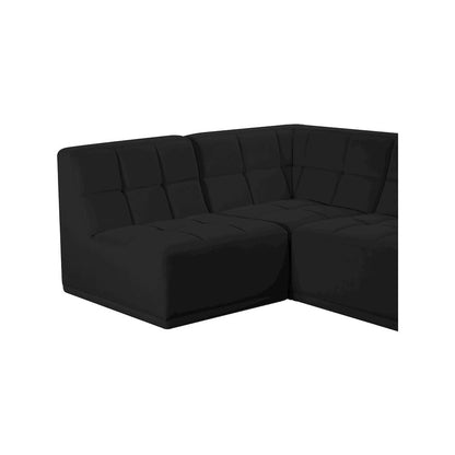 Relax Black Velvet Modular Sectional