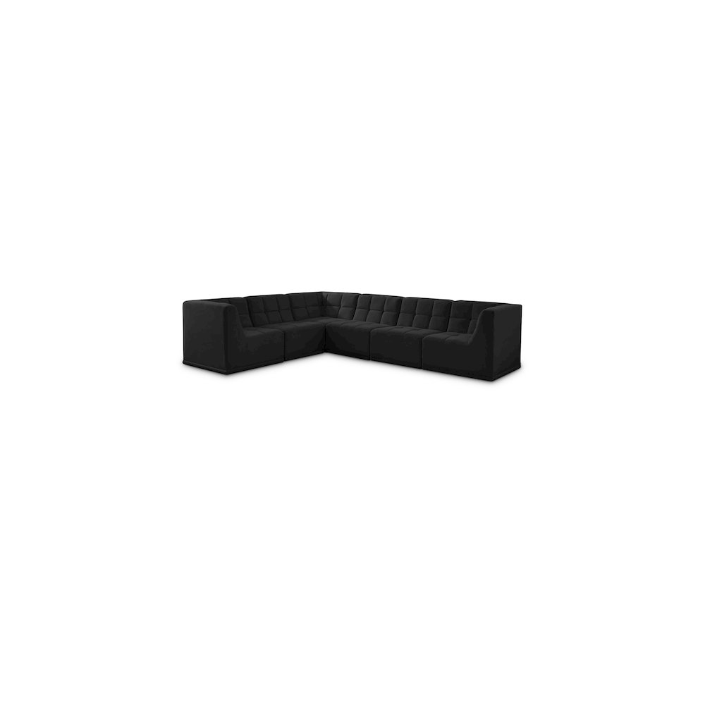 Relax Black Velvet Modular Sectional