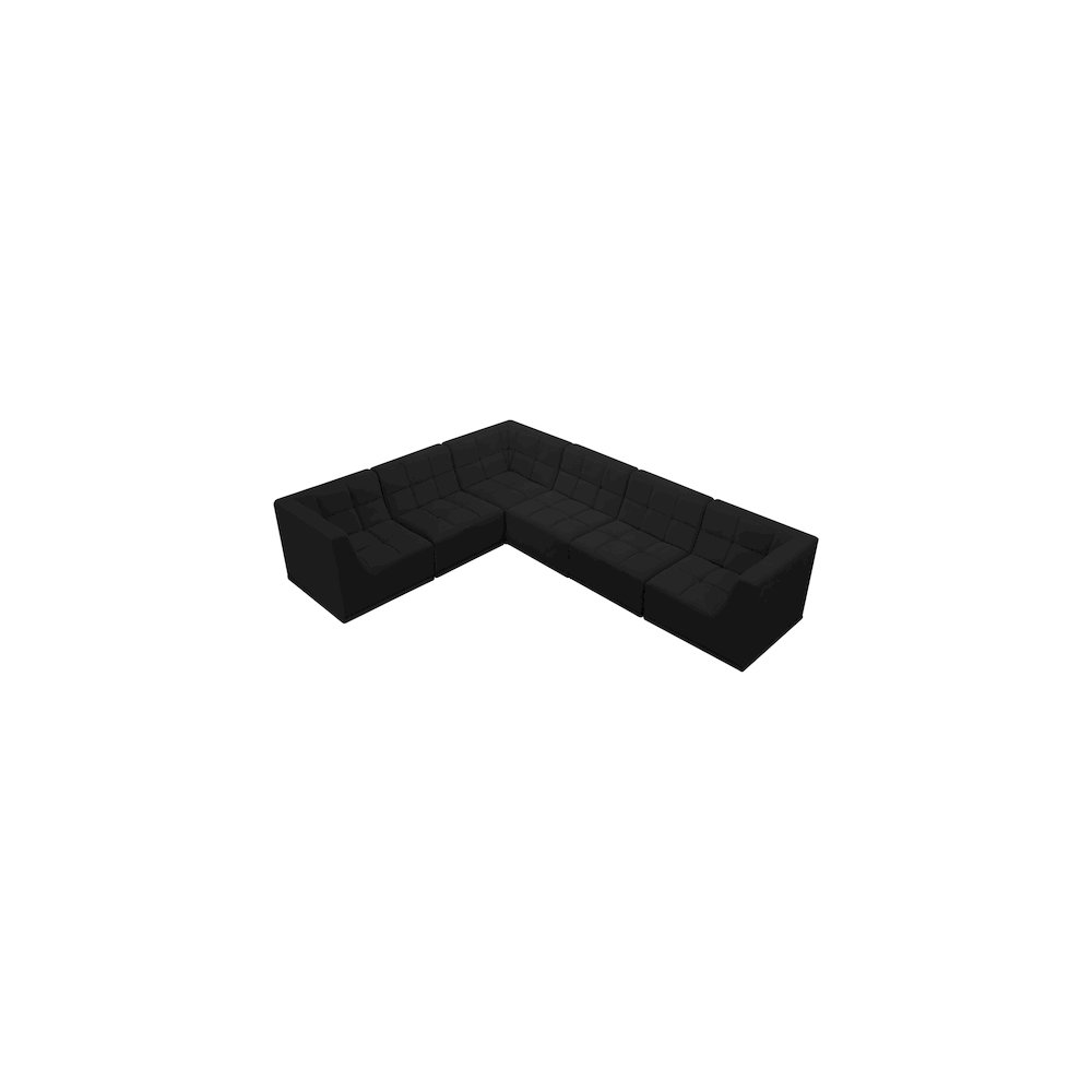 Relax Black Velvet Modular Sectional