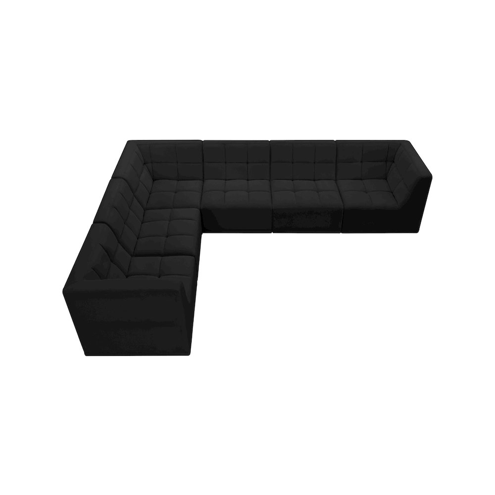 Relax Black Velvet Modular Sectional