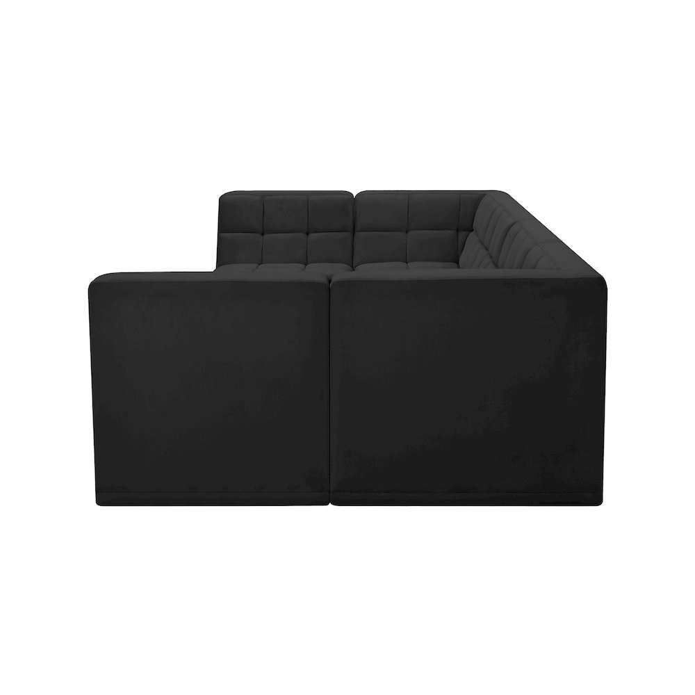 Relax Black Velvet Modular Sectional