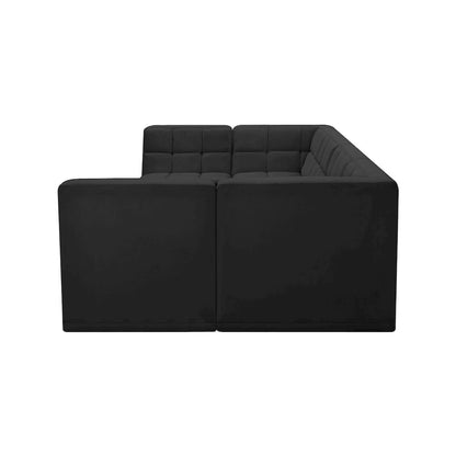Relax Black Velvet Modular Sectional