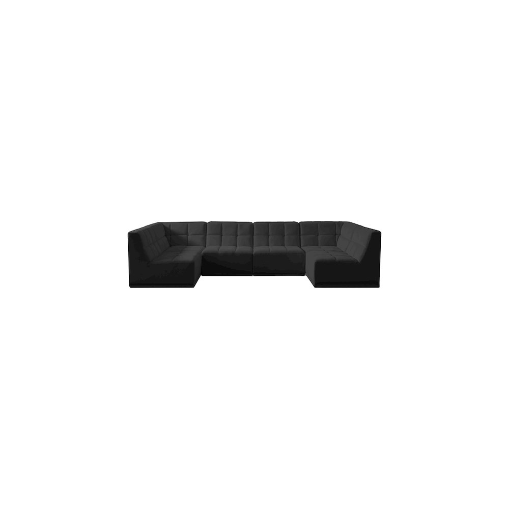 Relax Black Velvet Modular Sectional