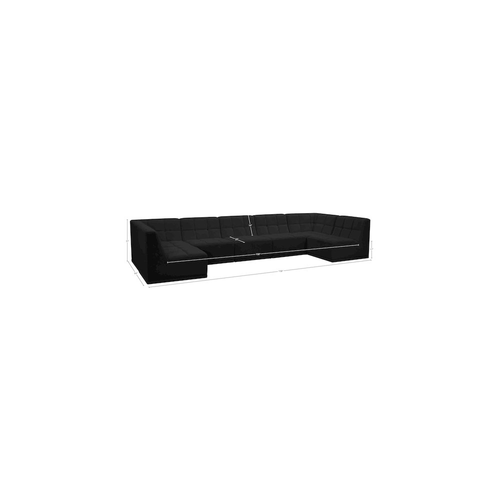 Relax Black Velvet Modular Sectional