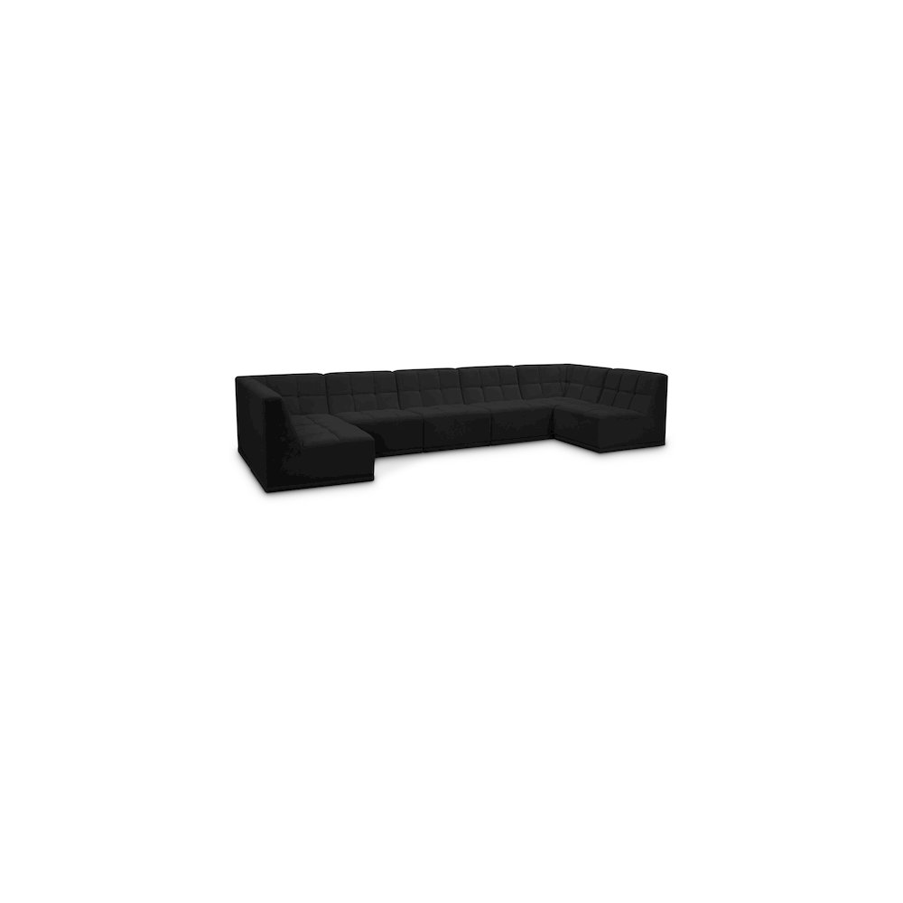 Relax Black Velvet Modular Sectional