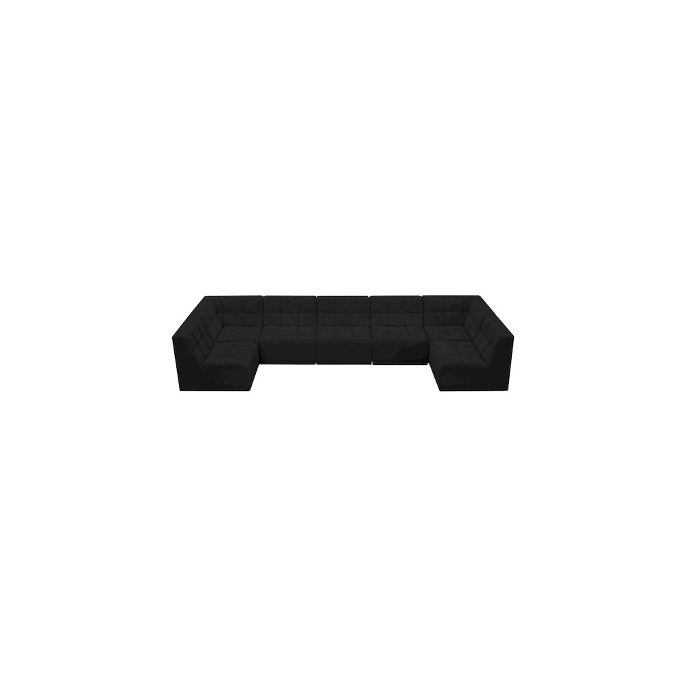 Relax Black Velvet Modular Sectional