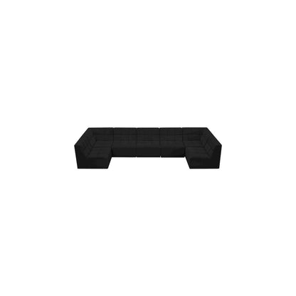 Relax Black Velvet Modular Sectional