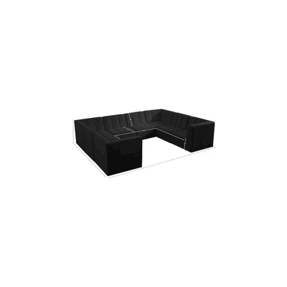 Relax Black Velvet Modular Sectional