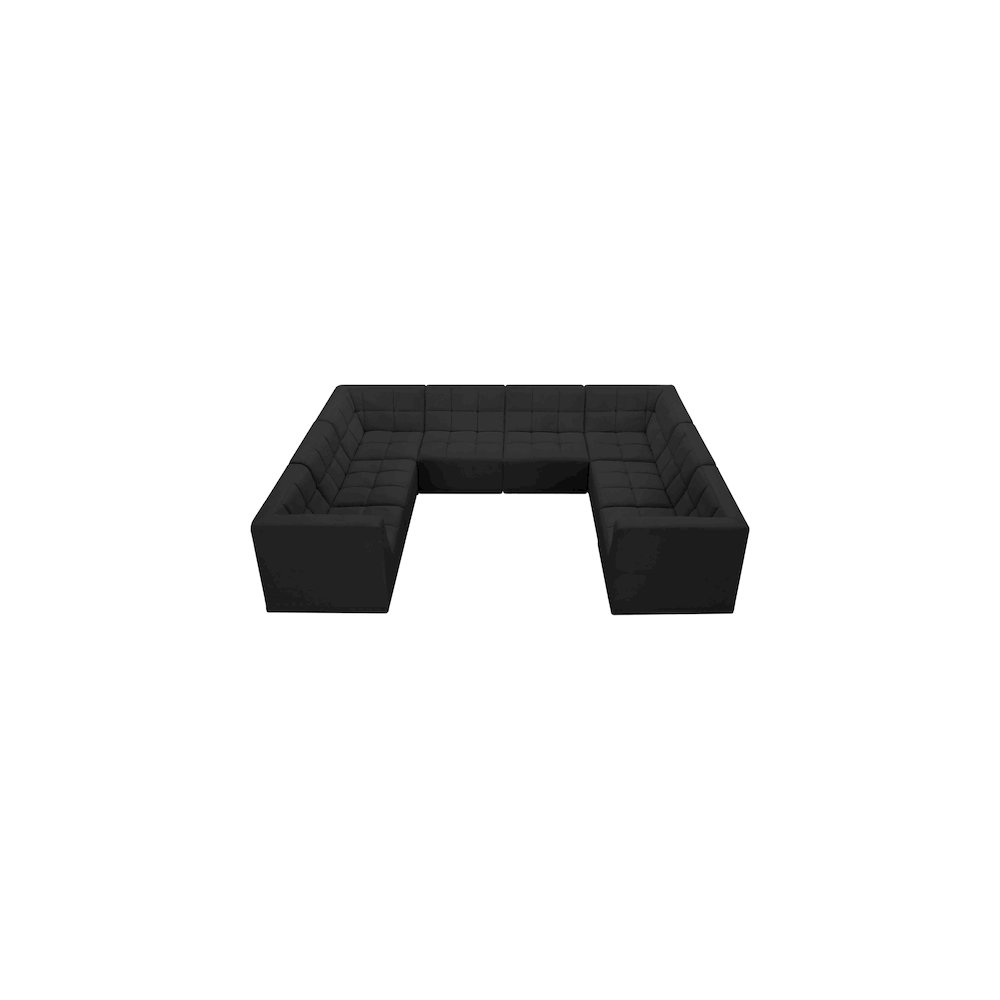 Relax Black Velvet Modular Sectional