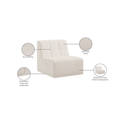 Relax Cream Velvet Armless Chair