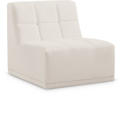 Relax Cream Velvet Armless Chair