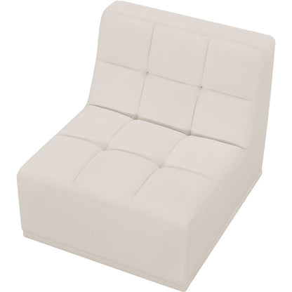 Relax Cream Velvet Armless Chair