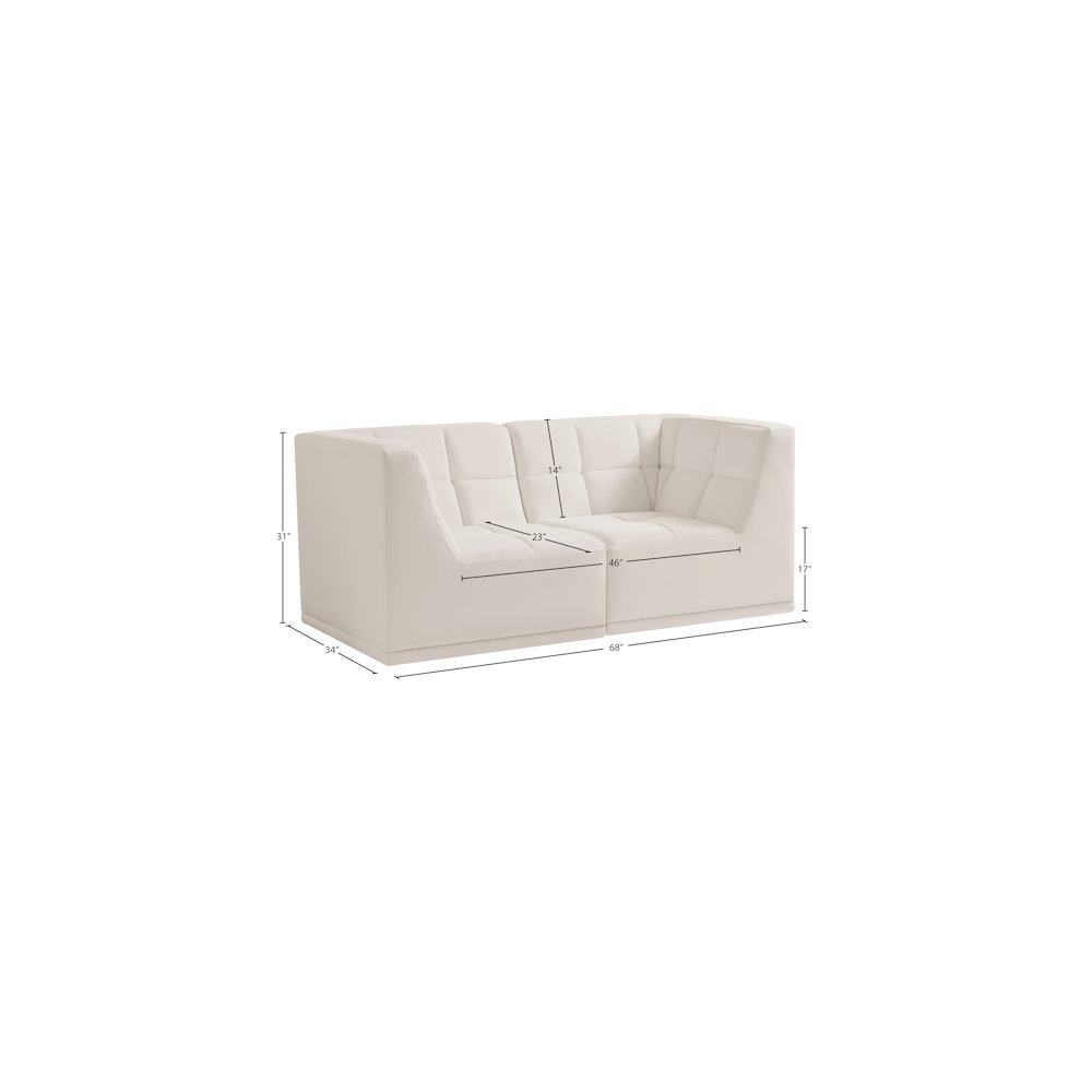 Relax Cream Velvet Modular Sofa