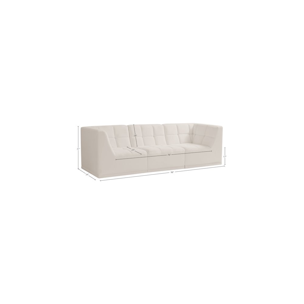 Relax Cream Velvet Modular Sofa