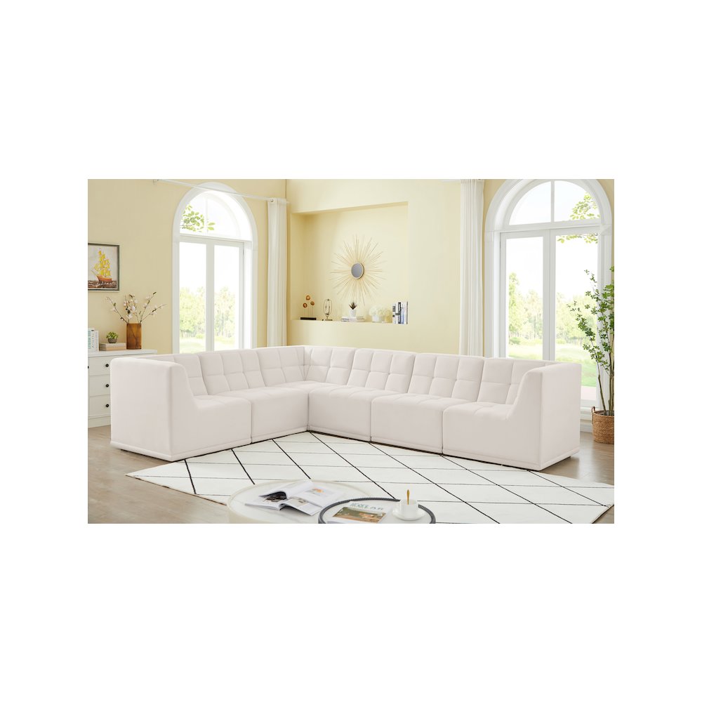 Relax Cream Velvet Modular Sectional